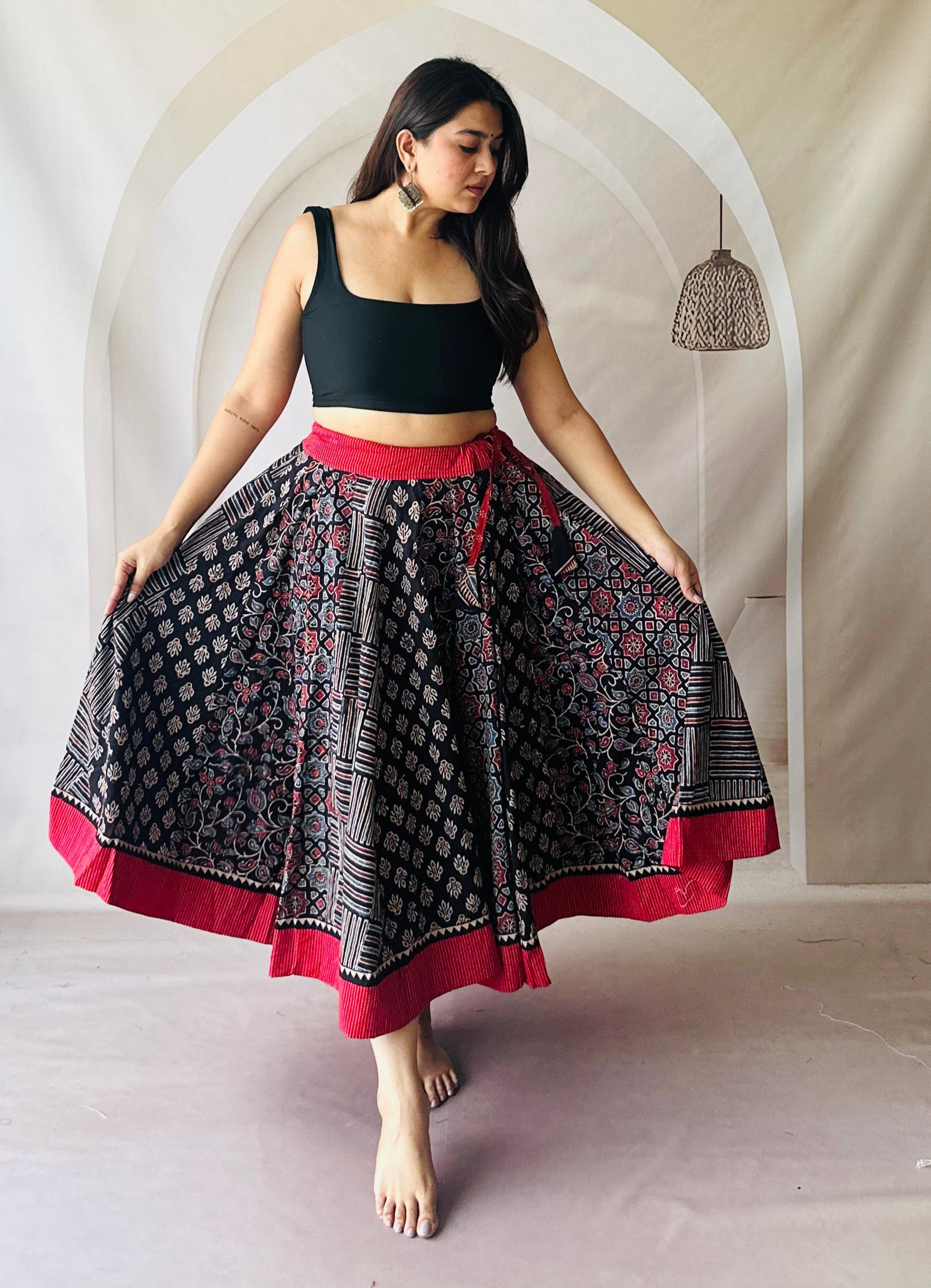 Garba Flare Mini Skirt Cotton Skirt